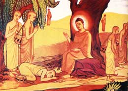 佛陀在鹿野苑吩咐弟子们分散到各地去宣传佛法